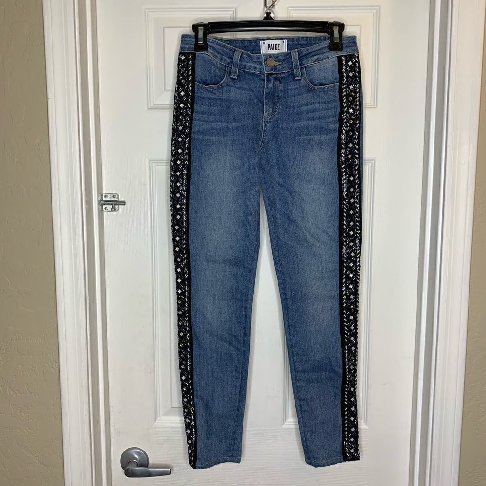 Paige Verdugo Ankle Paulinatux Embellished Jeans